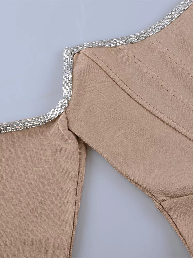 Evelyn Bandage Dress Long Sleeve off shoulder