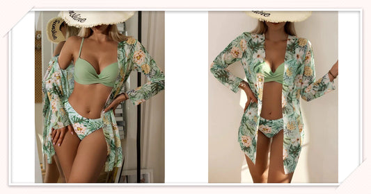 Zoey 3 Piece Bikini Set and Cover Up