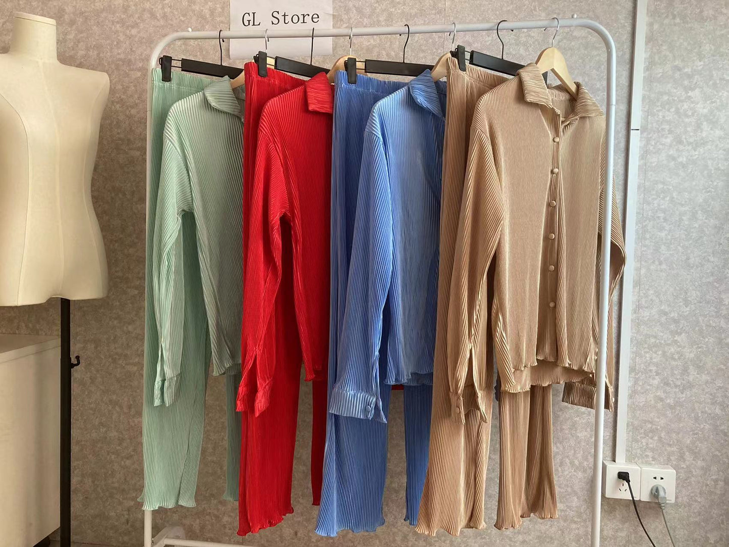 Camila Set Long Sleeve Shirt Tops and Wide Leg Pants Elegant