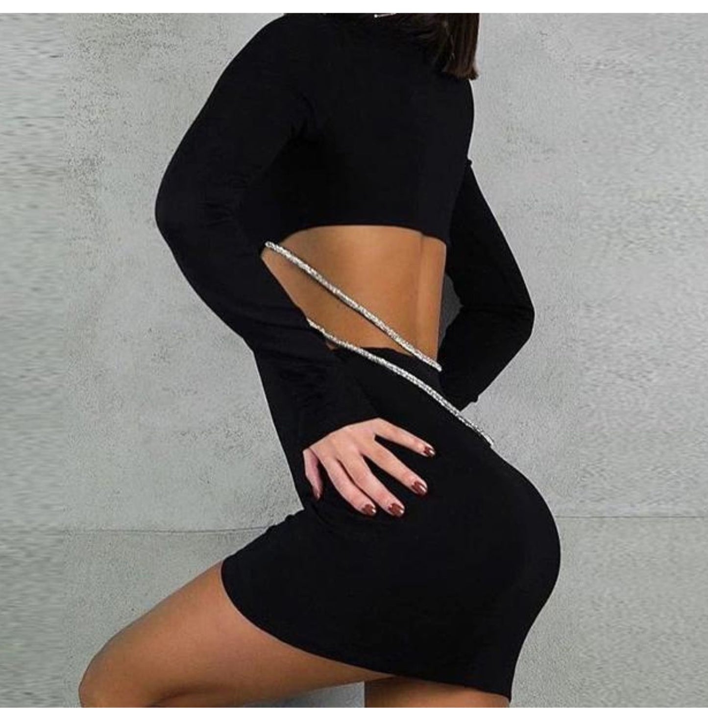 Gianna Long Sleeve Backless Mini Dress