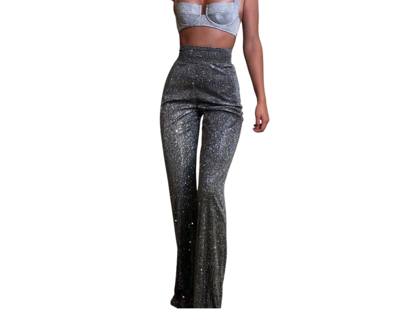 Emma High Waisted Glitter Pants