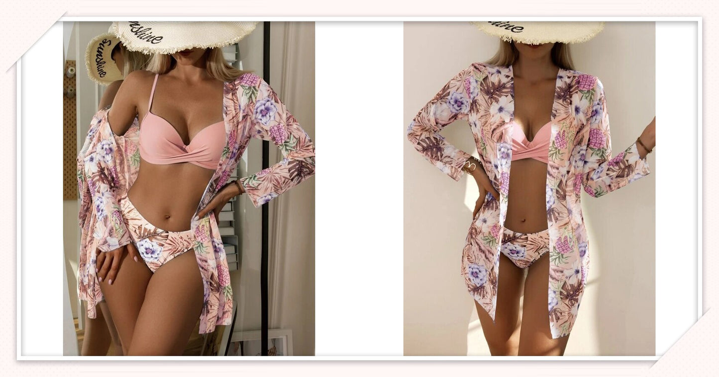 Zoey 3 Piece Bikini Set and Cover Up