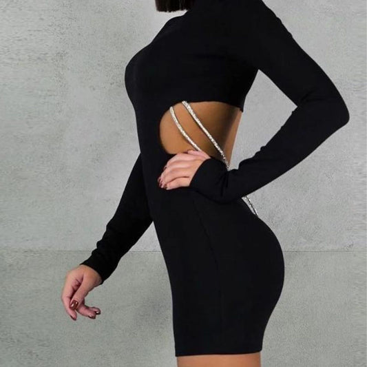 Gianna Long Sleeve Backless Mini Dress